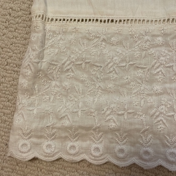 Cynthia Rowley UK white linen embroidered scalloped tank sz medium - Picture 5 of 5